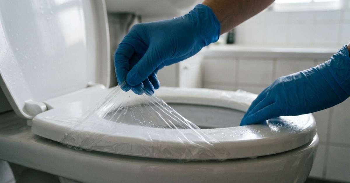 Filme plástico no assento sanitário não limpa nem desinfeta